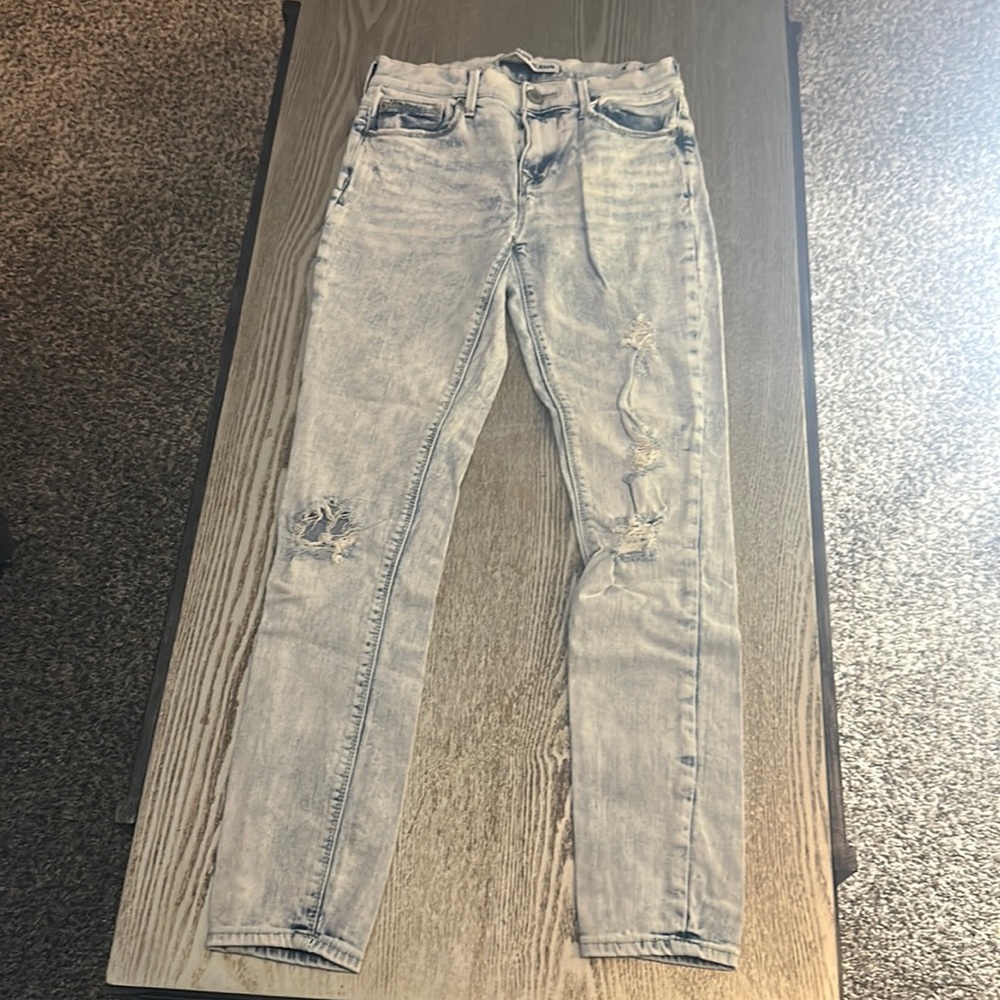 Express Jeans light wash with distress